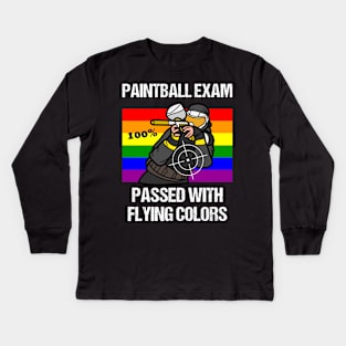 Funny Paintball Player Paint Balling Jokes Paintballer Sports Kids Long Sleeve T-Shirt